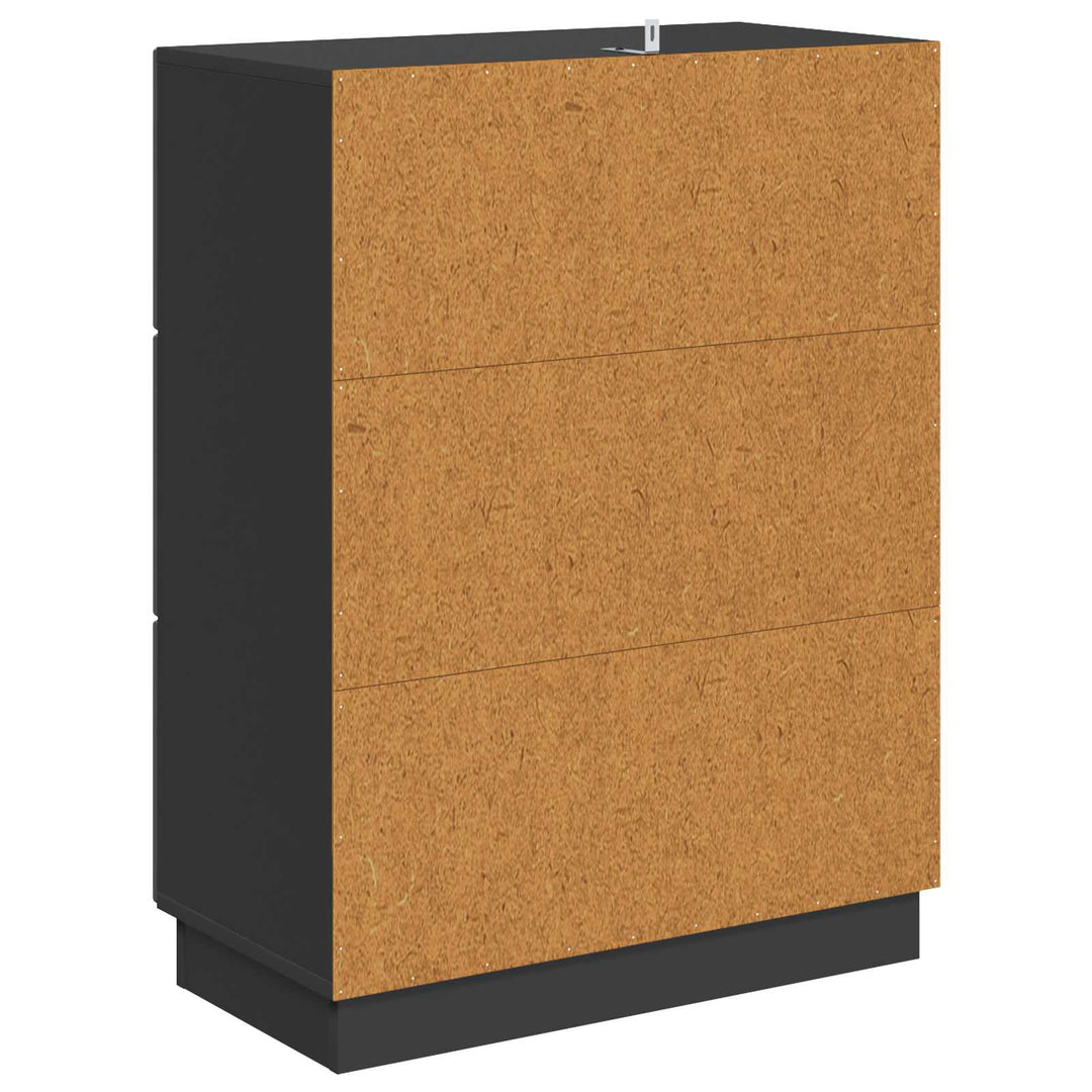 Skuffeskab Sort 66 x 34,5 x 87 cm Konstrueret træ