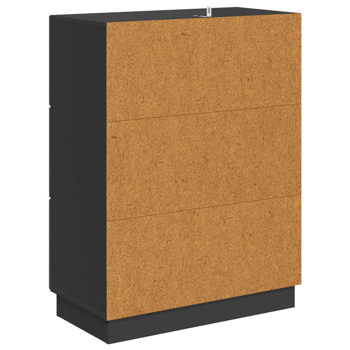 Skuffeskab Sort 66 x 34,5 x 87 cm Konstrueret træ