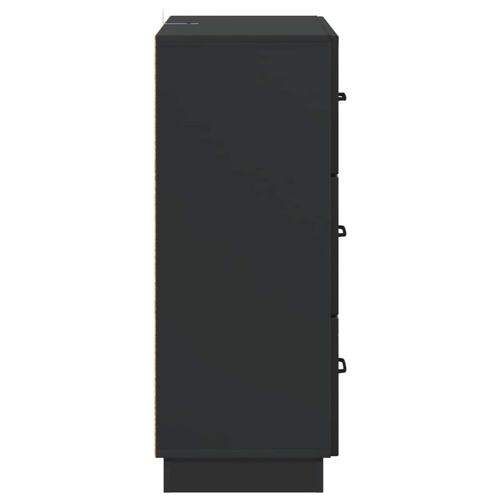 Skuffeskab Sort 66 x 34,5 x 87 cm Konstrueret træ