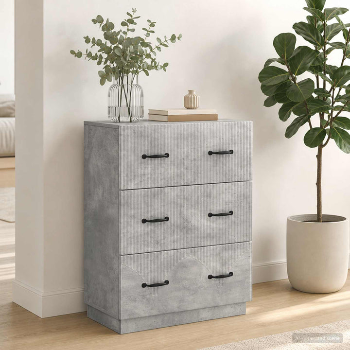 Skuffeskab Betongrå 66 x 34,5 x 87 cm Konstrueret træ