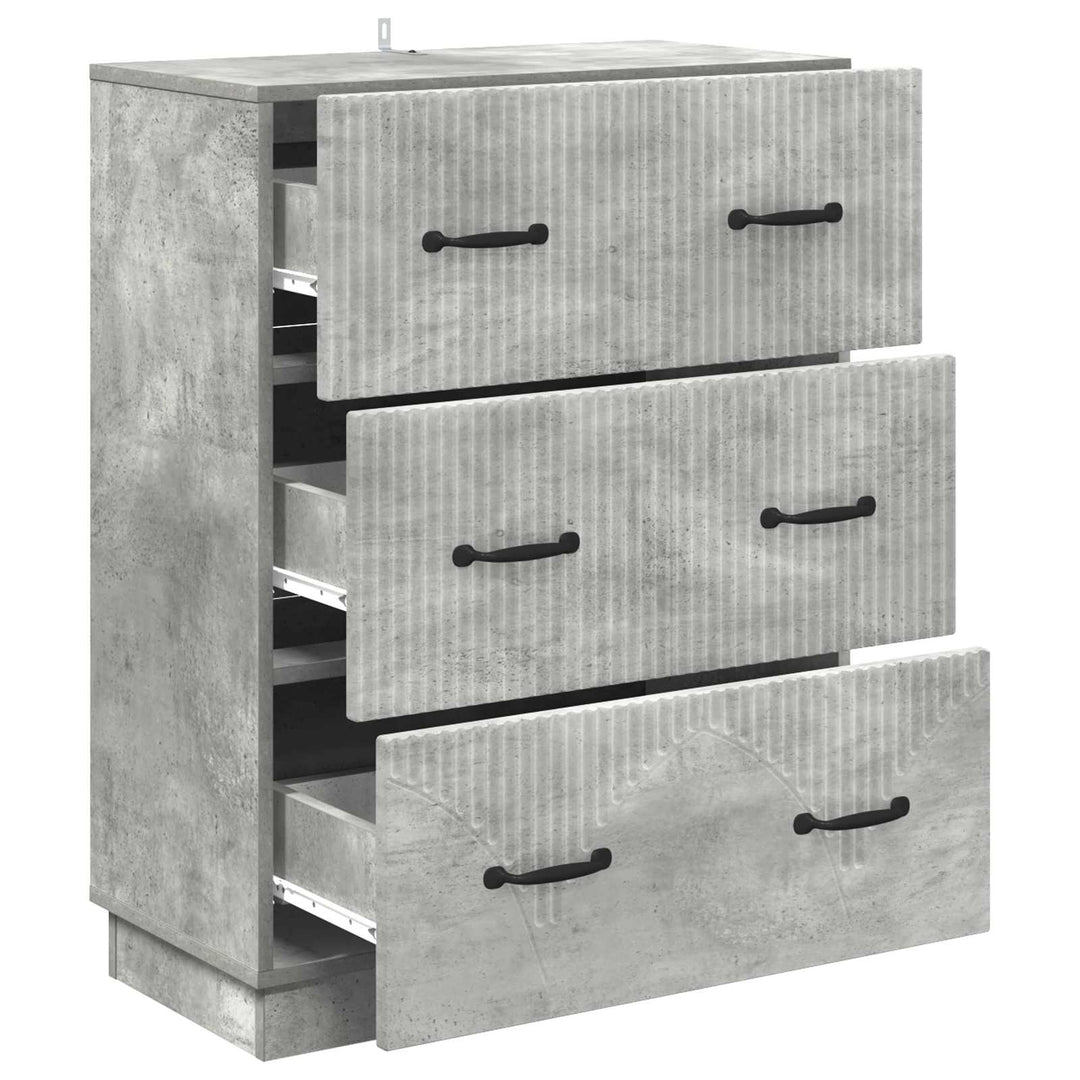 Skuffeskab Betongrå 66 x 34,5 x 87 cm Konstrueret træ