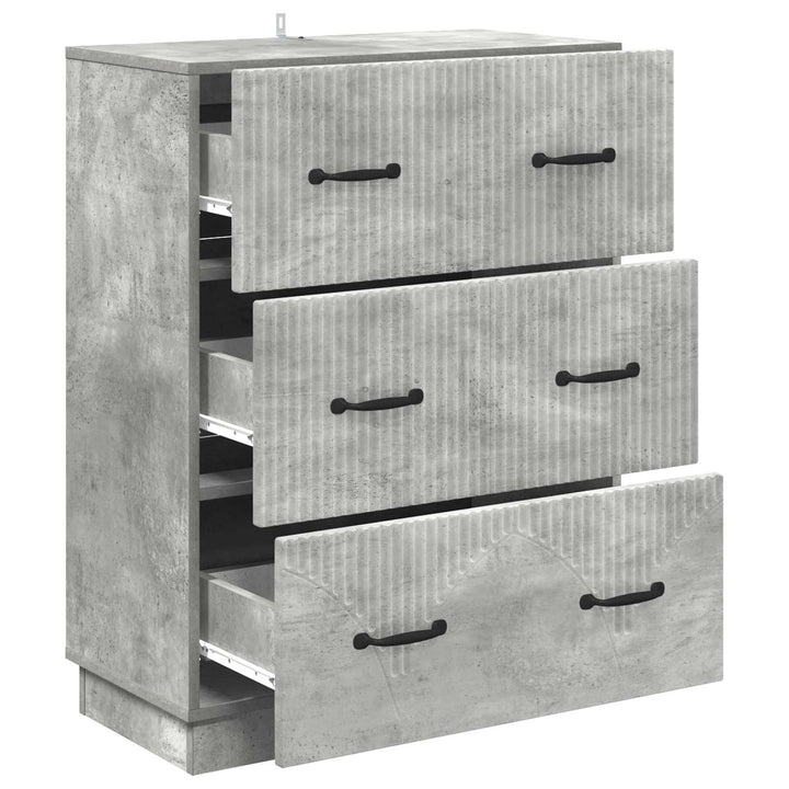 Skuffeskab Betongrå 66 x 34,5 x 87 cm Konstrueret træ