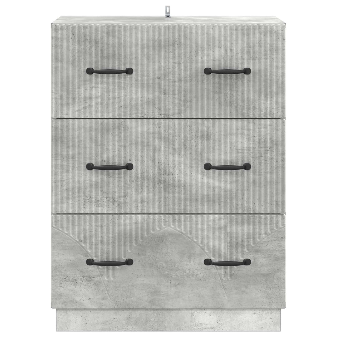 Skuffeskab Betongrå 66 x 34,5 x 87 cm Konstrueret træ