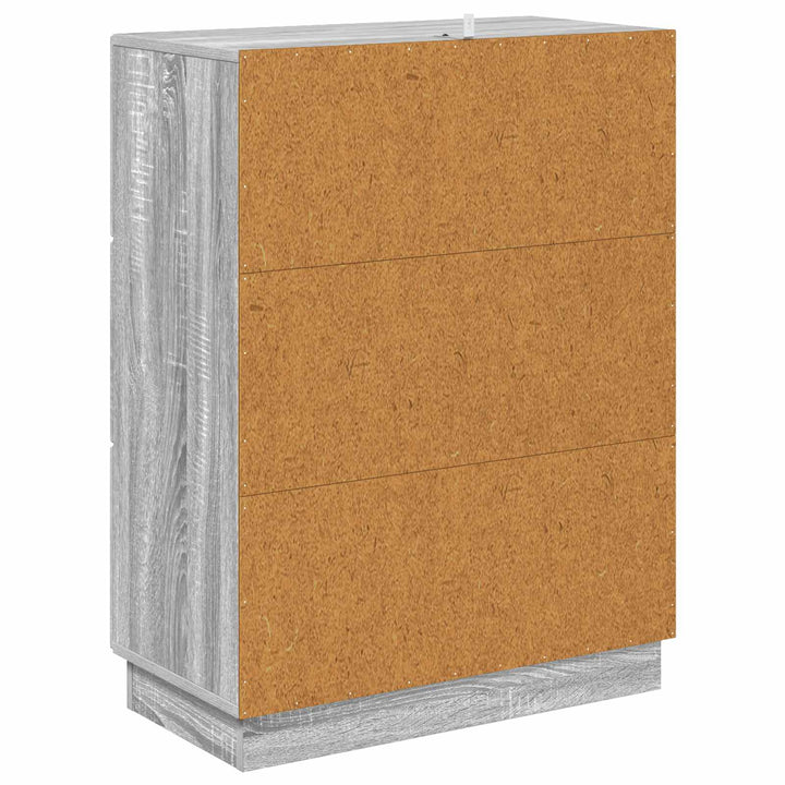 Skuffeskab Grå sonoma-eg 66 x 34,5 x 87 cm Konstrueret træ