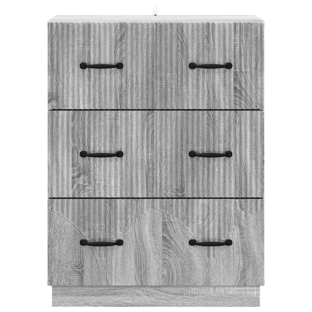 Skuffeskab Grå sonoma-eg 66 x 34,5 x 87 cm Konstrueret træ