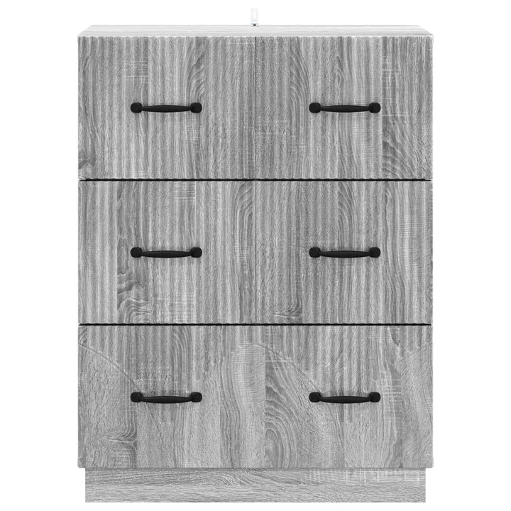 Skuffeskab Grå sonoma-eg 66 x 34,5 x 87 cm Konstrueret træ