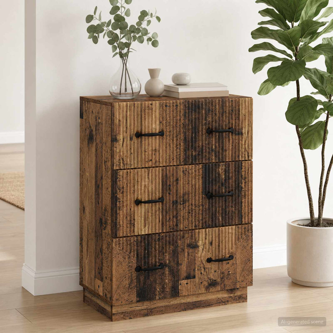 Skuffeskab Gammelt træ 66 x 34,5 x 87 cm Konstrueret træ