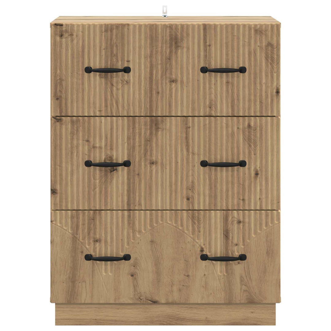 Skuffeskab 66 x 34,5 x 87 cm Konstrueret træ Artisan-eg