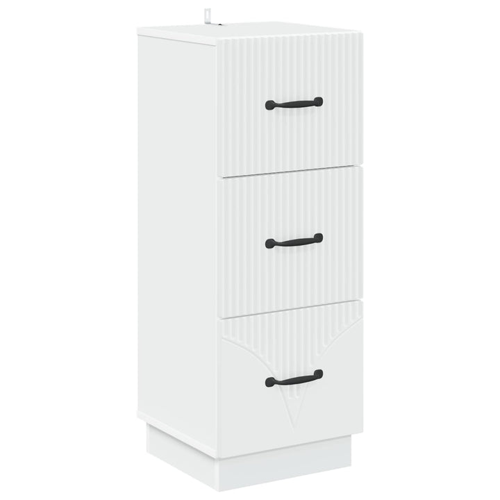 Skuffeskab Hvid 33 x 34,5 x 87 cm Konstrueret træ