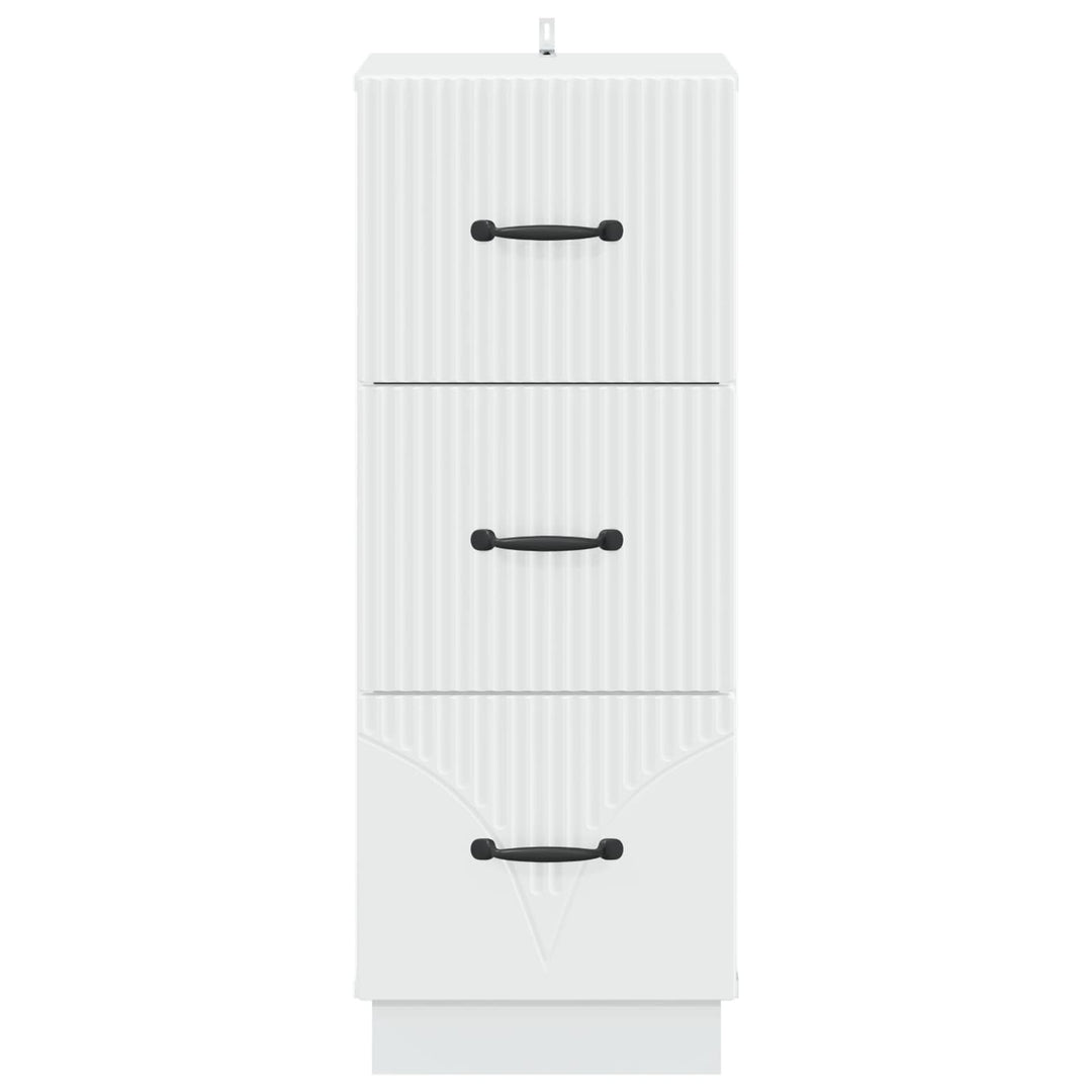 Skuffeskab Hvid 33 x 34,5 x 87 cm Konstrueret træ