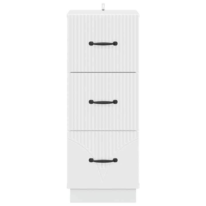 Skuffeskab Hvid 33 x 34,5 x 87 cm Konstrueret træ