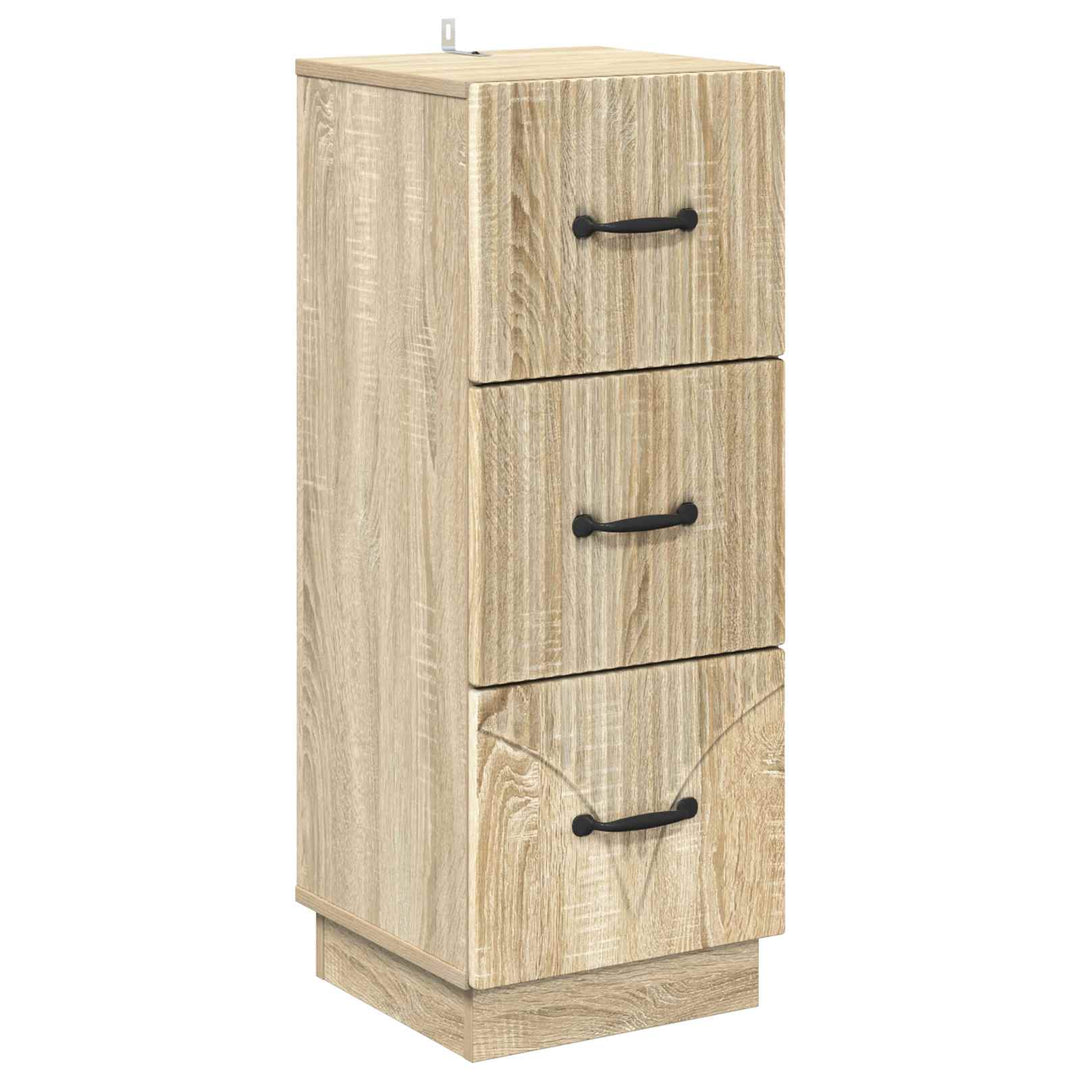 Skuffeskab Sonoma-eg 33 x 34,5 x 87 cm Konstrueret træ