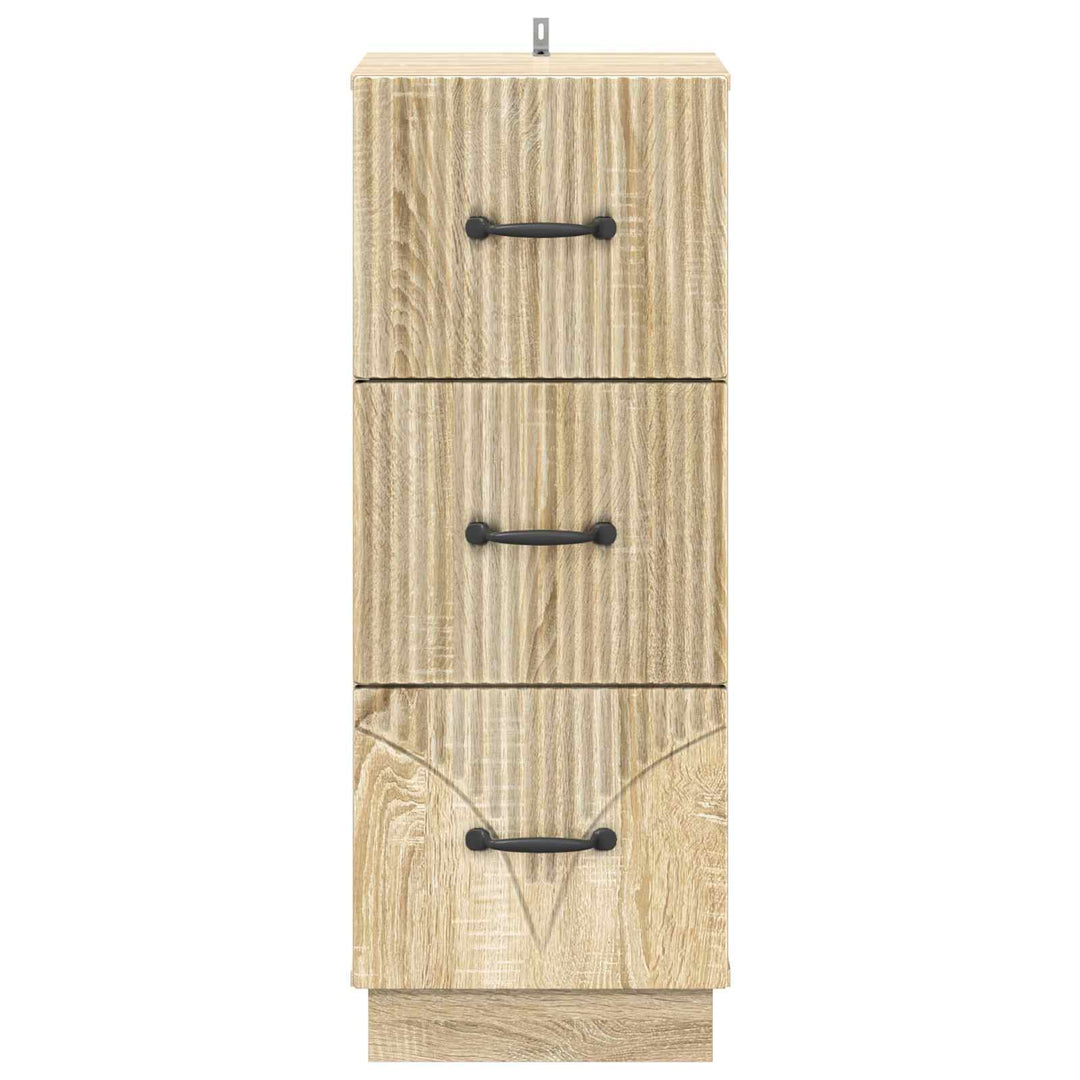 Skuffeskab Sonoma-eg 33 x 34,5 x 87 cm Konstrueret træ