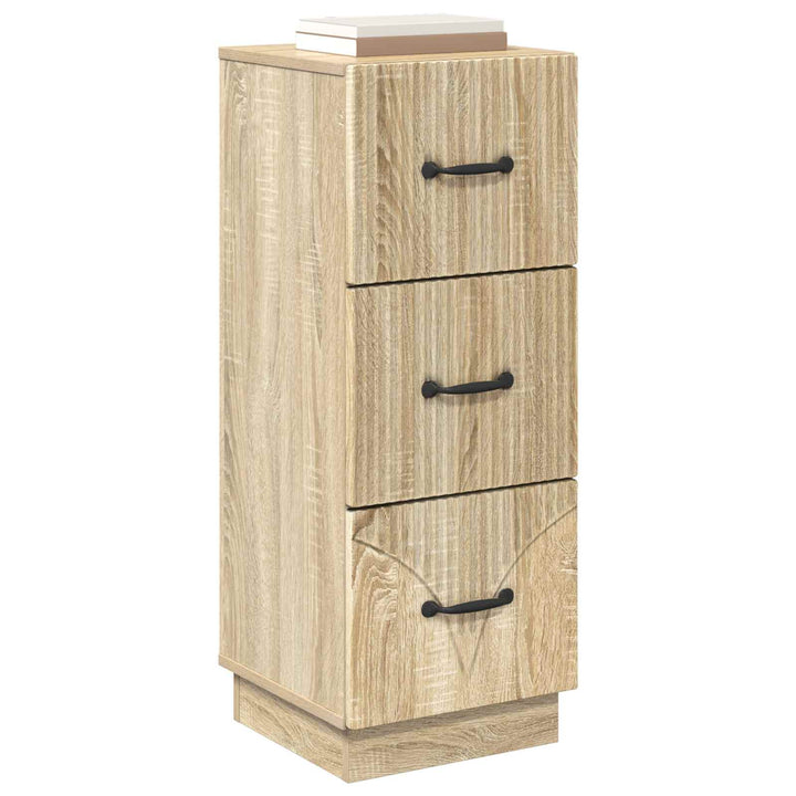 Skuffeskab Sonoma-eg 33 x 34,5 x 87 cm Konstrueret træ