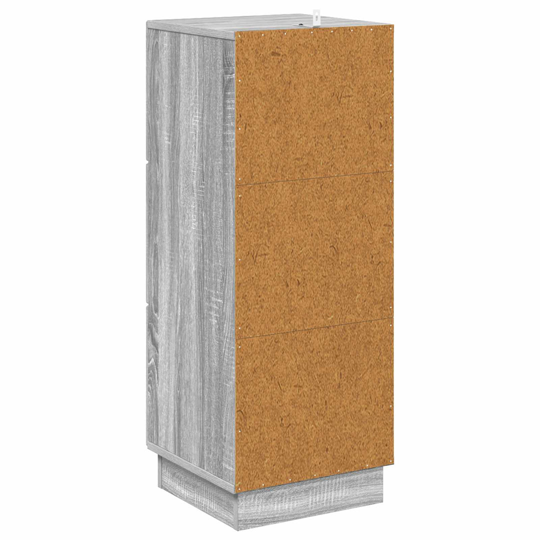 Skuffeskab 33 x 34,5 x 87 cm Konstrueret træ Grå sonoma-eg