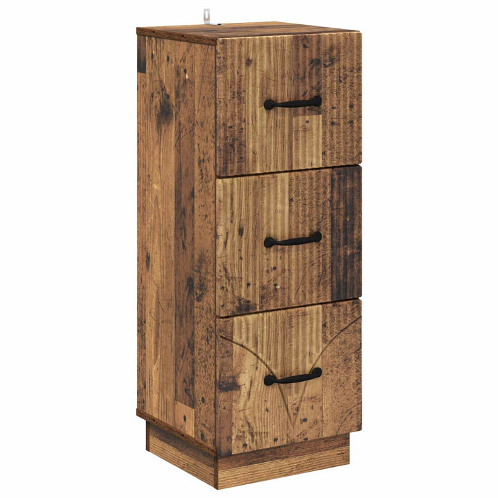 Skuffeskab Gammelt træ 33 x 34,5 x 87 cm Konstrueret træ