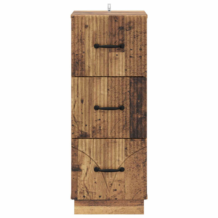 Skuffeskab Gammelt træ 33 x 34,5 x 87 cm Konstrueret træ