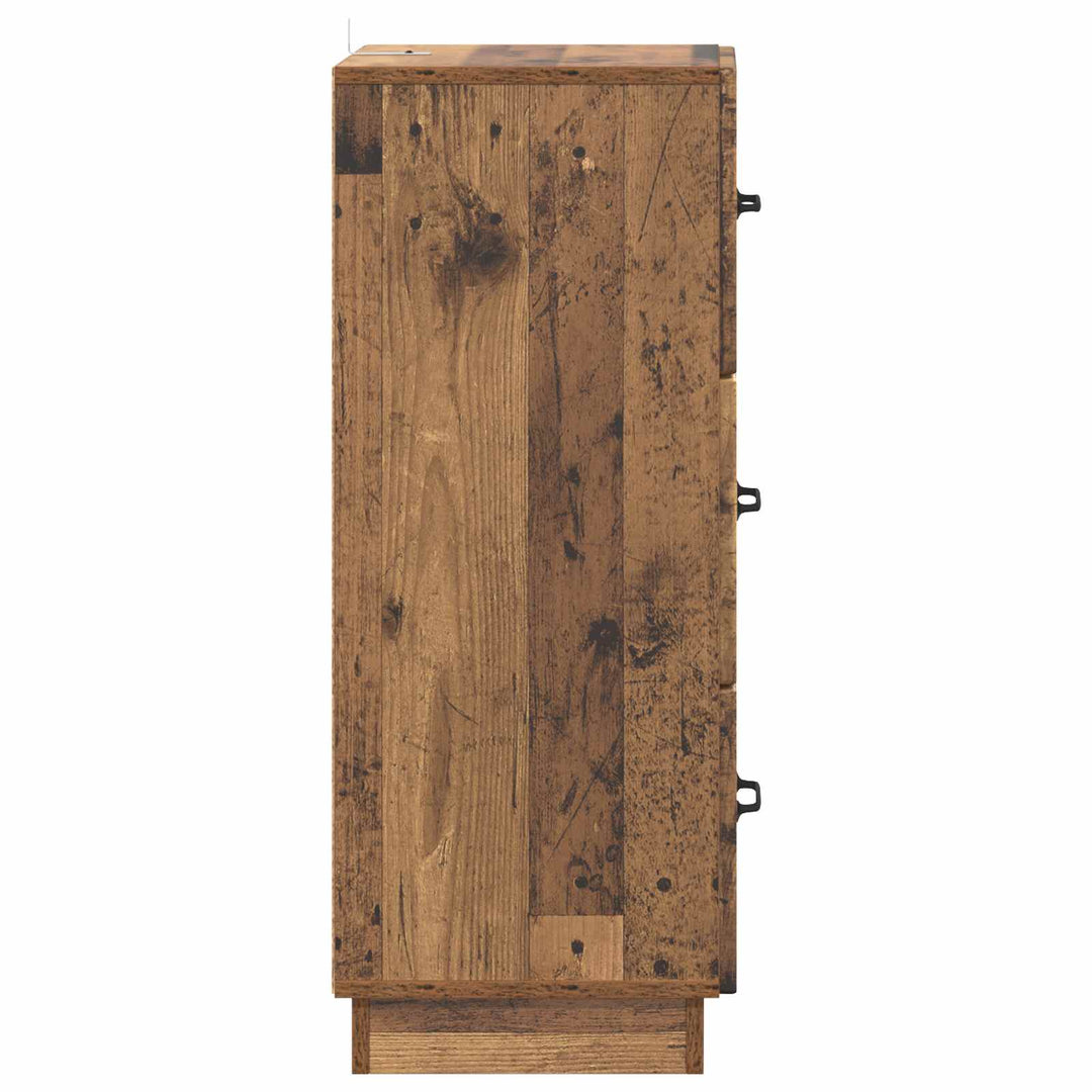 Skuffeskab Gammelt træ 33 x 34,5 x 87 cm Konstrueret træ