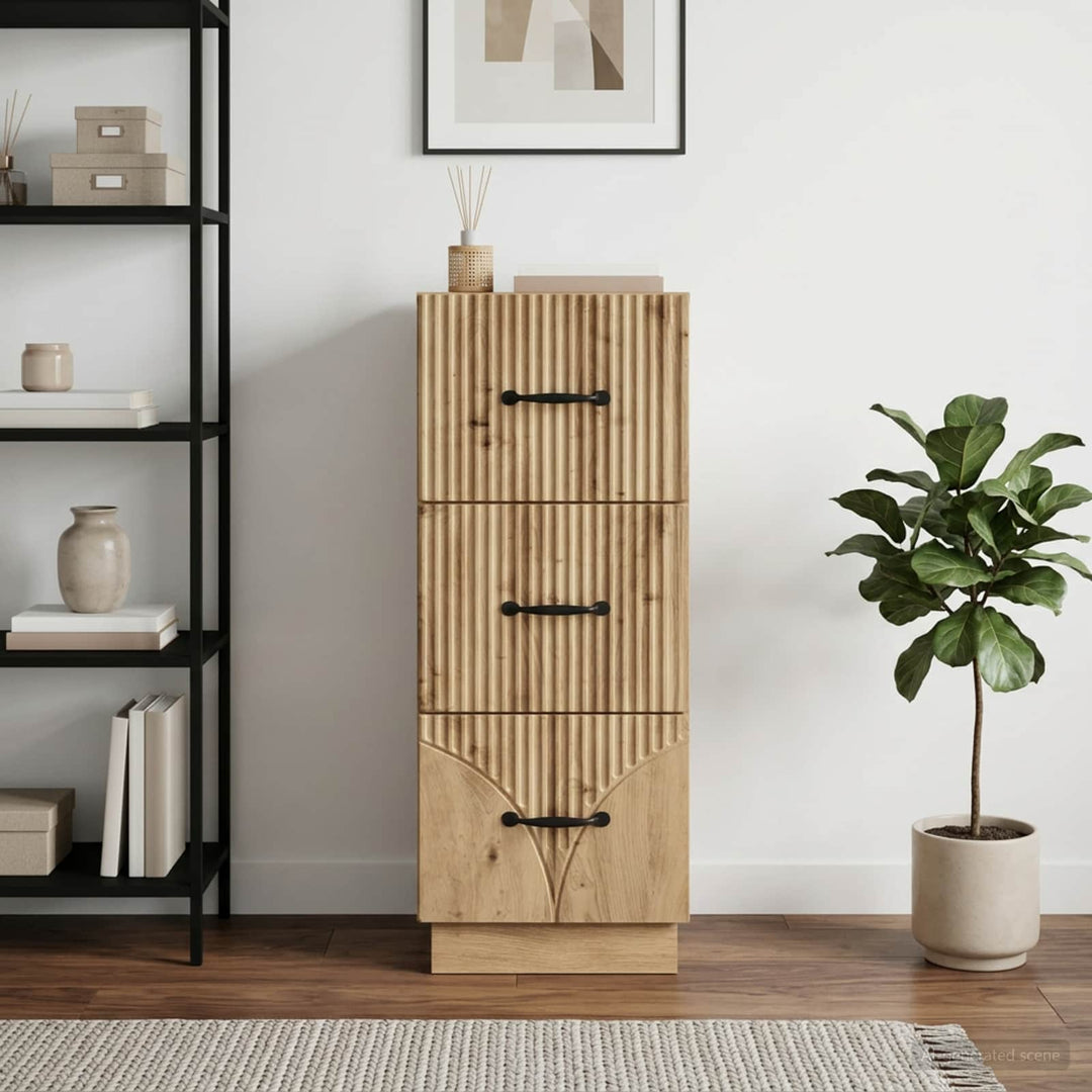 Skuffeskab 33 x 34,5 x 87 cm Konstrueret træ Artisan-eg