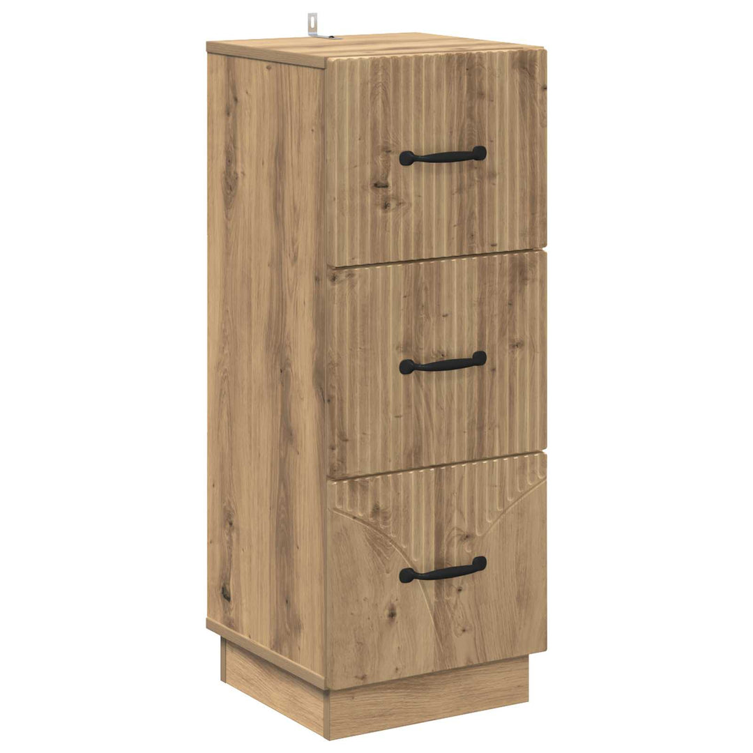 Skuffeskab 33 x 34,5 x 87 cm Konstrueret træ Artisan-eg