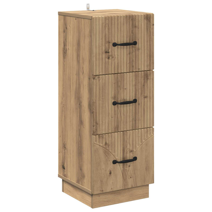 Skuffeskab 33 x 34,5 x 87 cm Konstrueret træ Artisan-eg