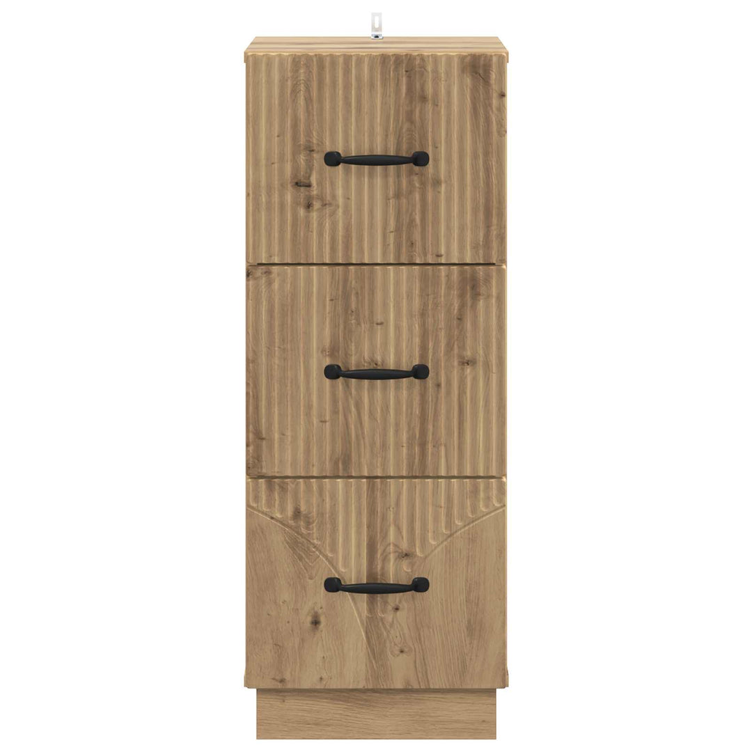 Skuffeskab 33 x 34,5 x 87 cm Konstrueret træ Artisan-eg
