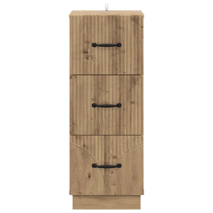 Skuffeskab 33 x 34,5 x 87 cm Konstrueret træ Artisan-eg