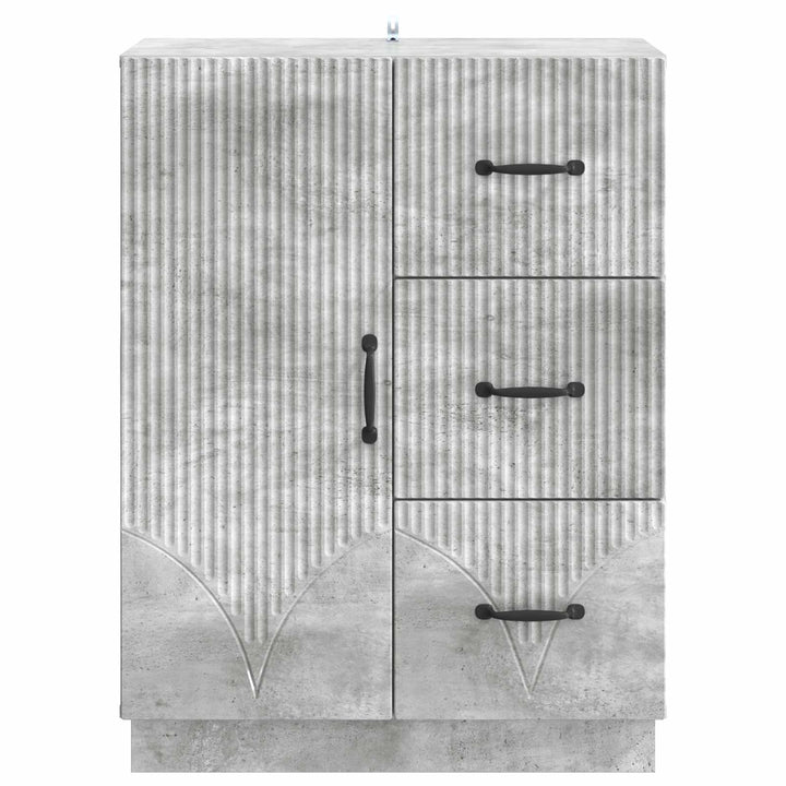 Sideboard med skuffe Betongrå 66 x 34,5 x 87 cm Konstrueret træ