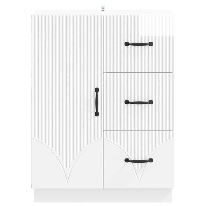Sideboard Hvid højglans 66 x 34,5 x 87 cm Konstrueret træ