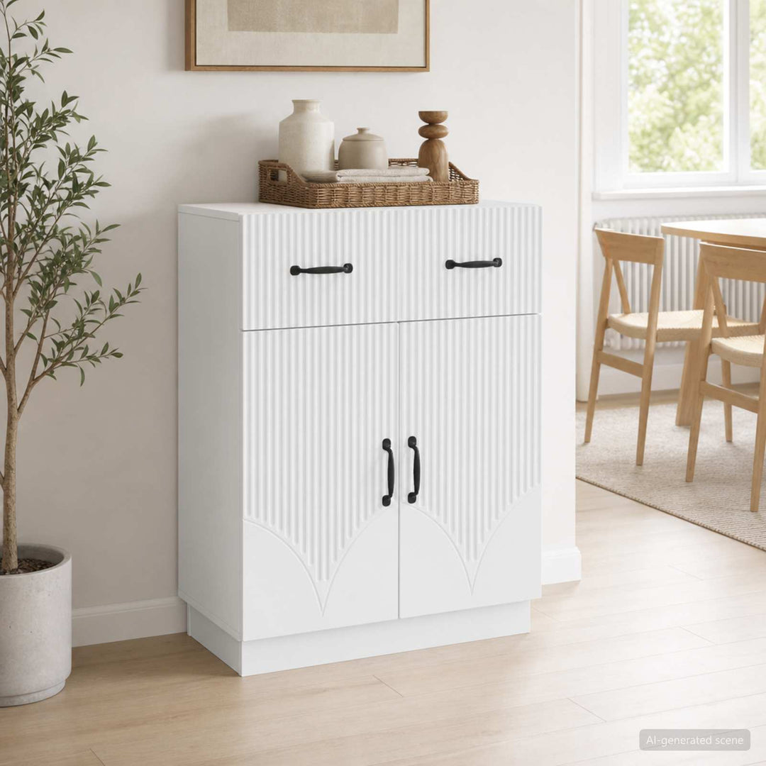Sideboard Hvid 66 x 34,5 x 87 cm Konstrueret træ