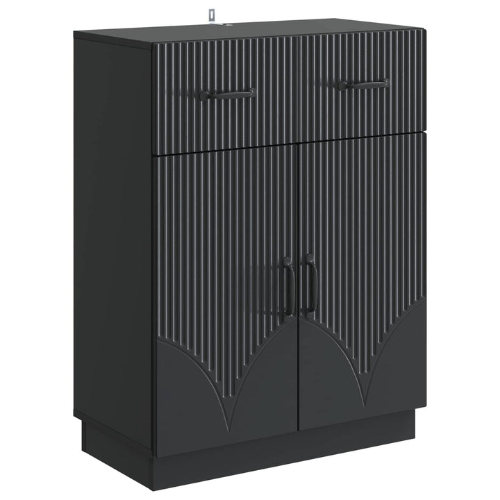 Sideboard med skuffe Sort 66 x 34,5 x 87 cm Konstrueret træ