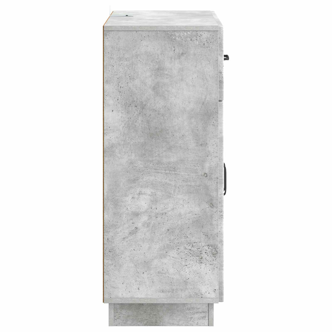Sideboard med skuffe Betongrå 66 x 34,5 x 87 cm Konstrueret træ