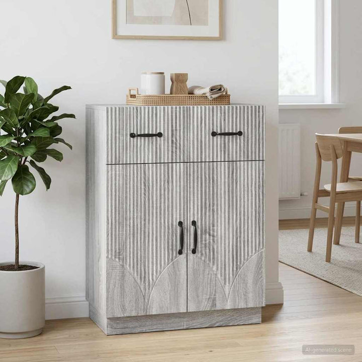 Sideboard Grå sonoma-eg 66 x 34,5 x 87 cm Konstrueret træ