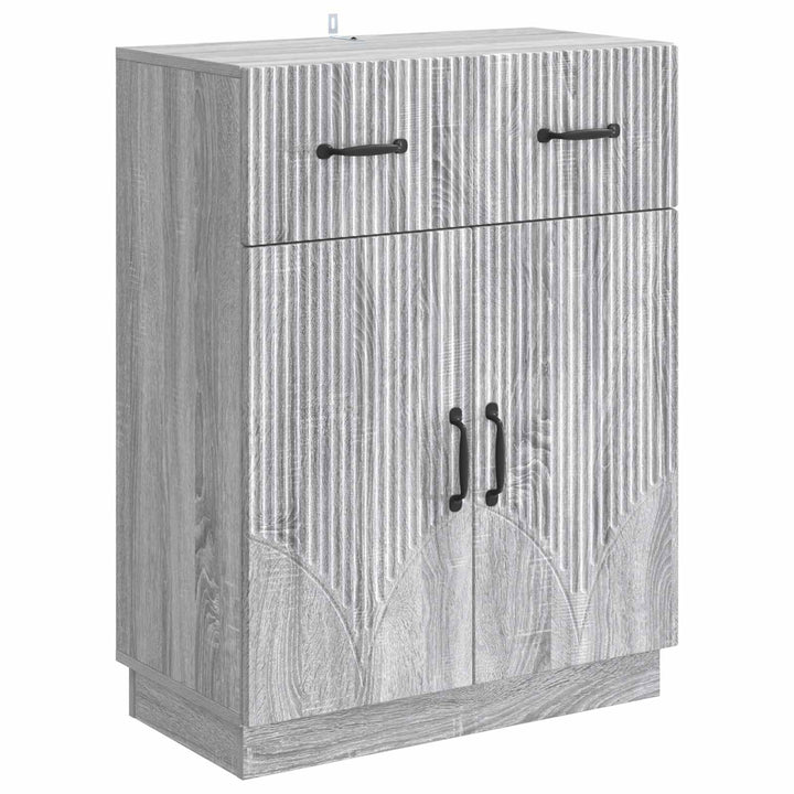 Sideboard Grå sonoma-eg 66 x 34,5 x 87 cm Konstrueret træ