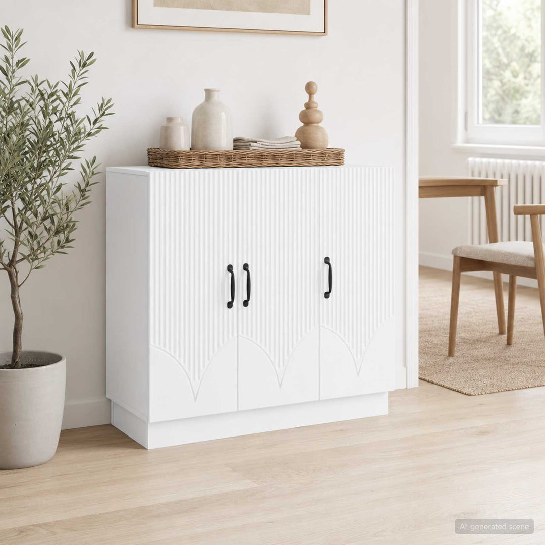Sideboard Hvid 89 x 34,5 x 77 cm Konstrueret træ