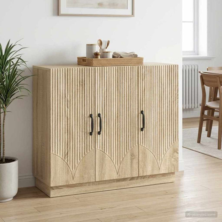 Sideboard Sonoma-eg 89 x 34,5 x 77 cm Konstrueret træ