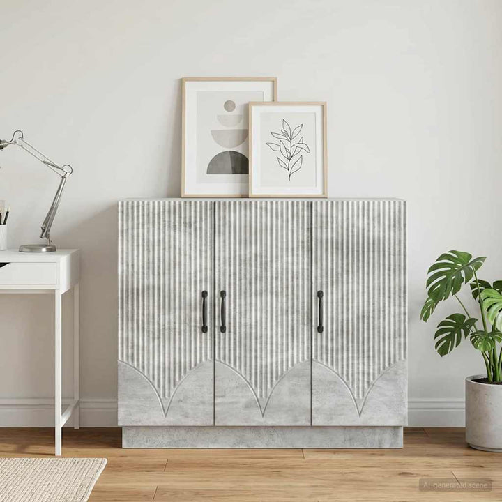 Sideboard Betongrå 89 x 34,5 x 77 cm Konstrueret træ