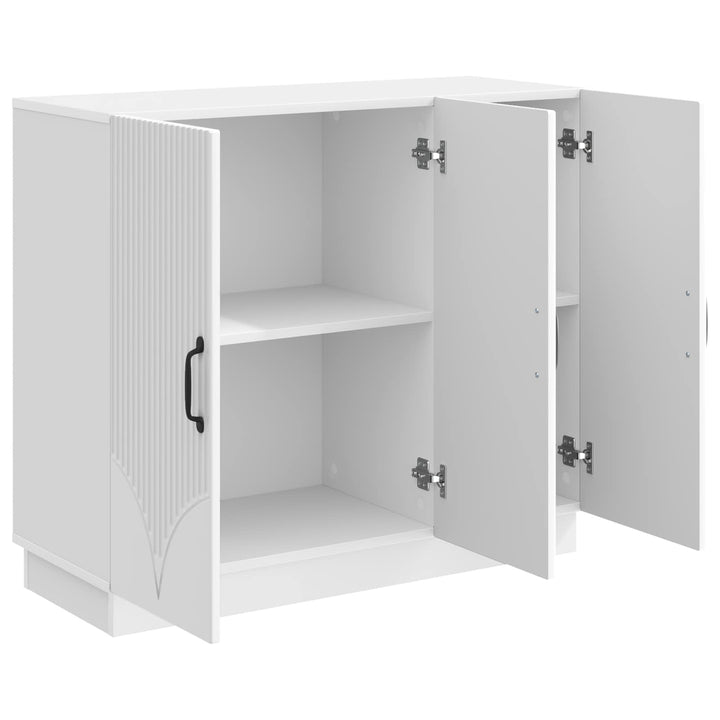 Sideboard Hvid højglans 89 x 34,5 x 77 cm Konstrueret træ