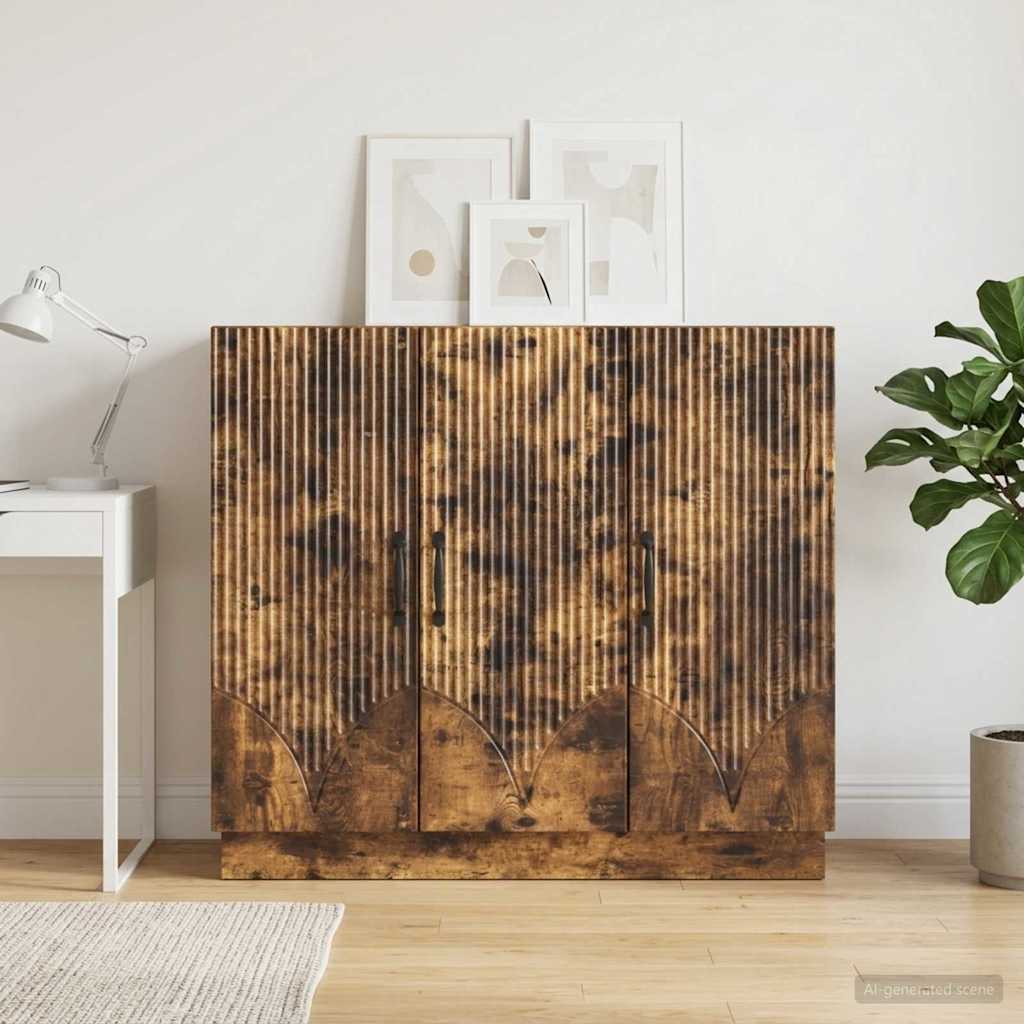 Sideboard Røget eg 89 x 34,5 x 77 cm Konstrueret træ