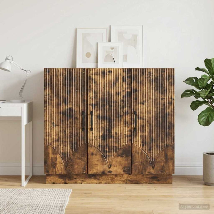 Sideboard Røget eg 89 x 34,5 x 77 cm Konstrueret træ