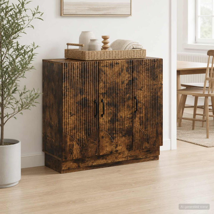 Sideboard Røget eg 89 x 34,5 x 77 cm Konstrueret træ