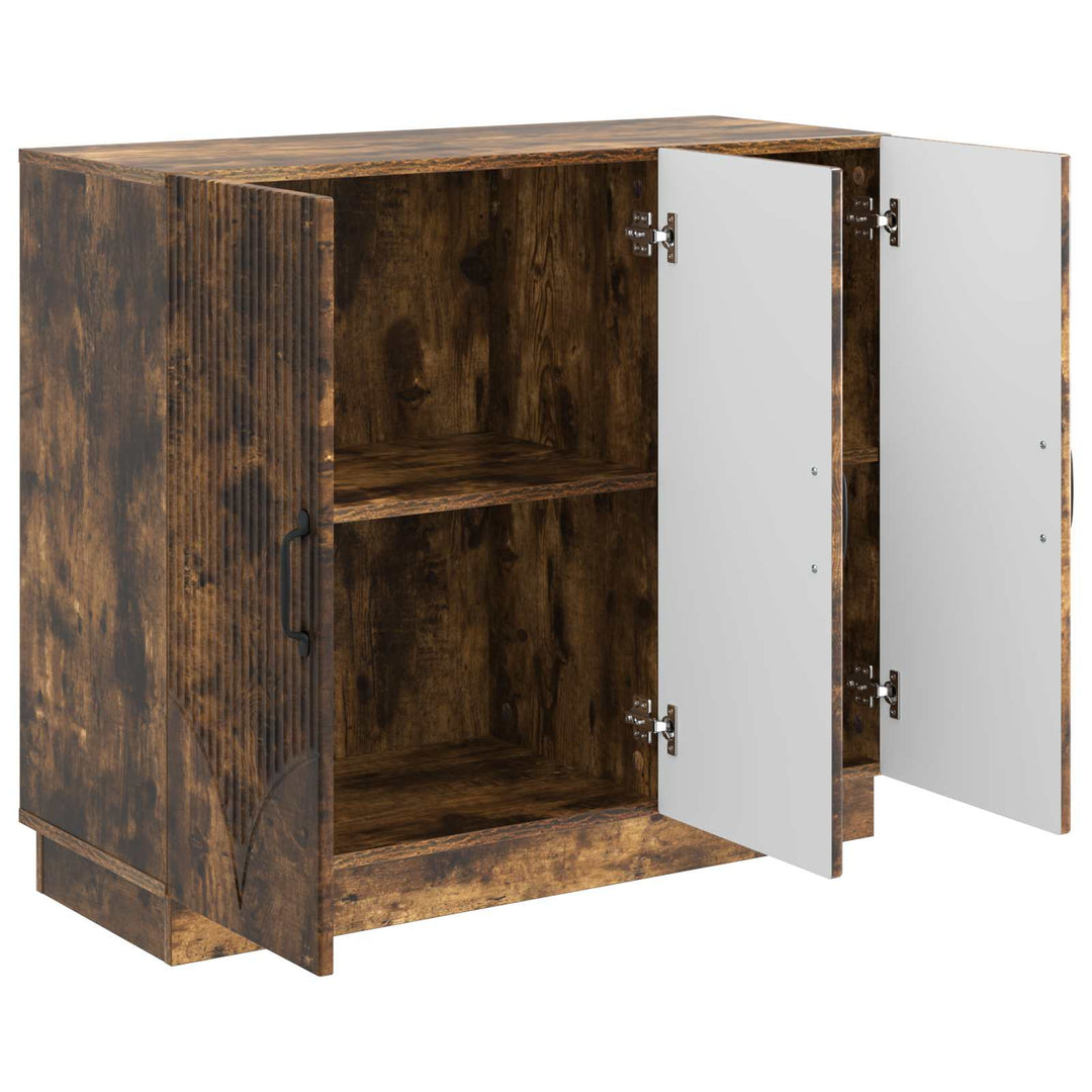 Sideboard Røget eg 89 x 34,5 x 77 cm Konstrueret træ