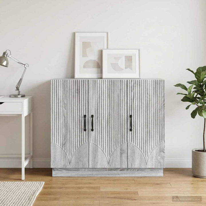 Sideboard Grå sonoma-eg 89 x 34,5 x 77 cm Konstrueret træ