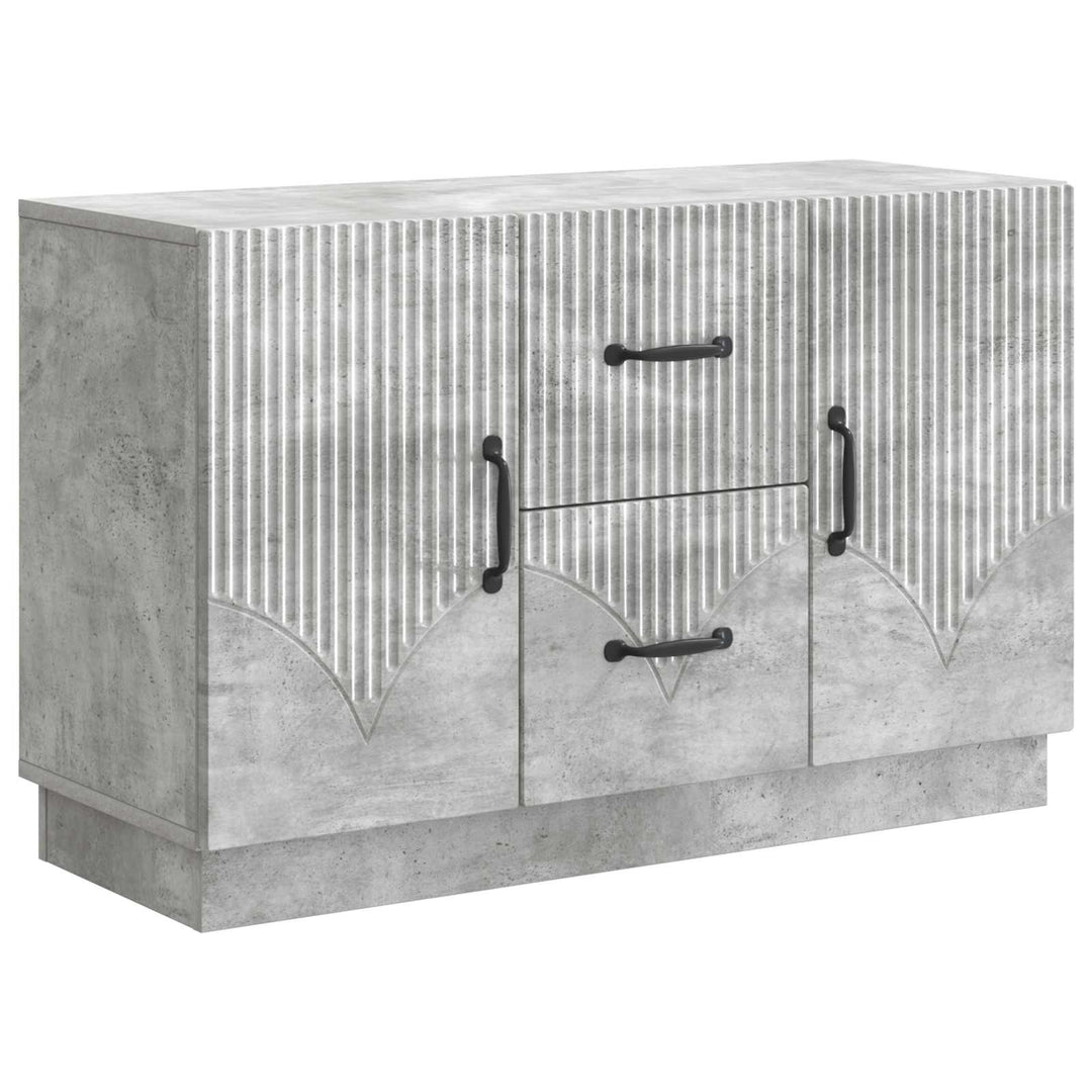 Sideboard med skuffe Betongrå 89 x 34,5 x 57 cm Konstrueret træ