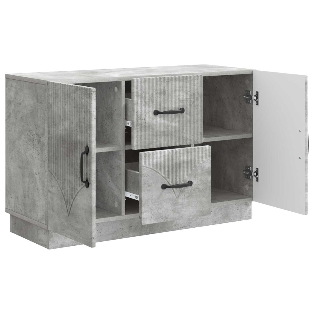 Sideboard med skuffe Betongrå 89 x 34,5 x 57 cm Konstrueret træ