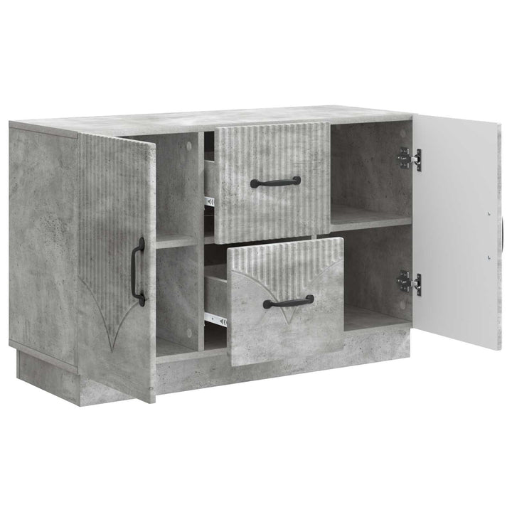 Sideboard med skuffe Betongrå 89 x 34,5 x 57 cm Konstrueret træ