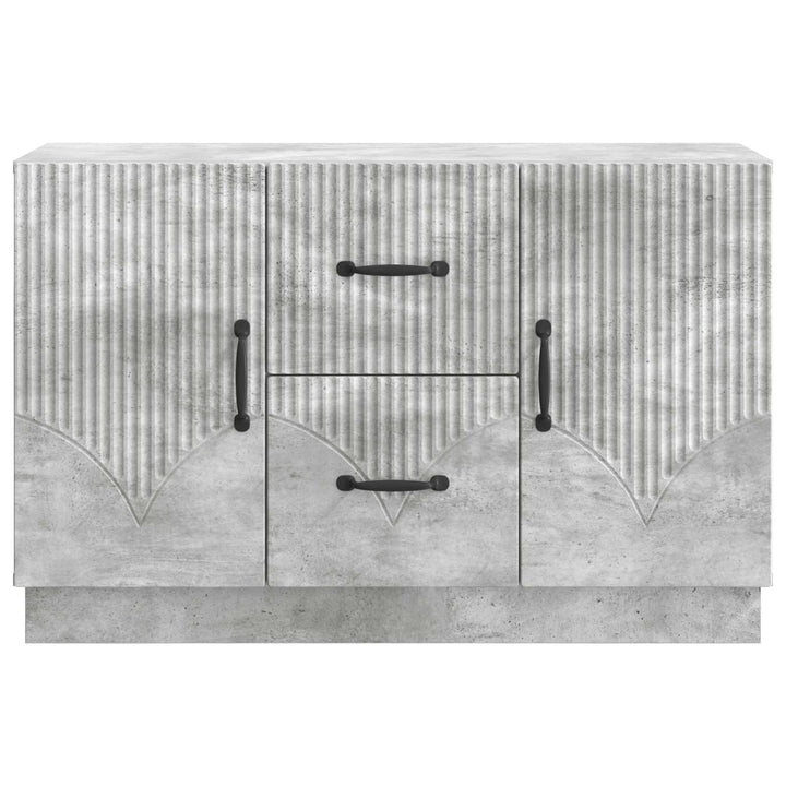 Sideboard med skuffe Betongrå 89 x 34,5 x 57 cm Konstrueret træ