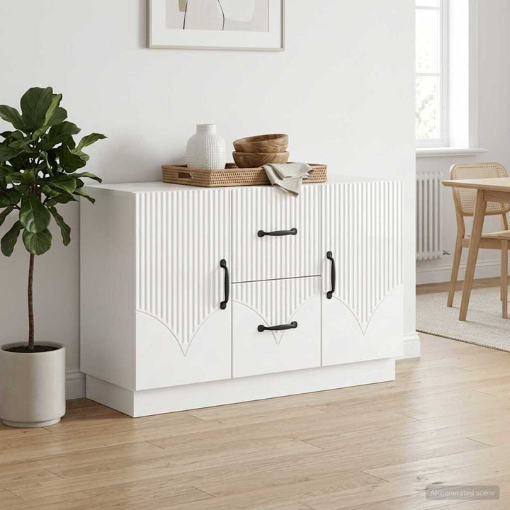 Sideboard Hvid højglans 89 x 34,5 x 57 cm Konstrueret træ