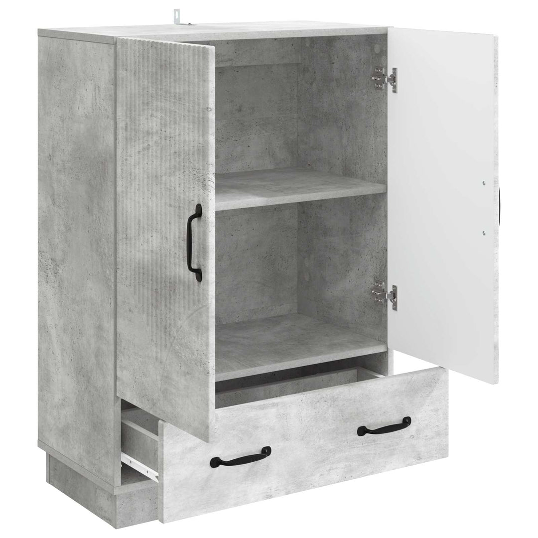 Sideboard med skuffe Betongrå 66 x 34,5 x 92 cm Konstrueret træ