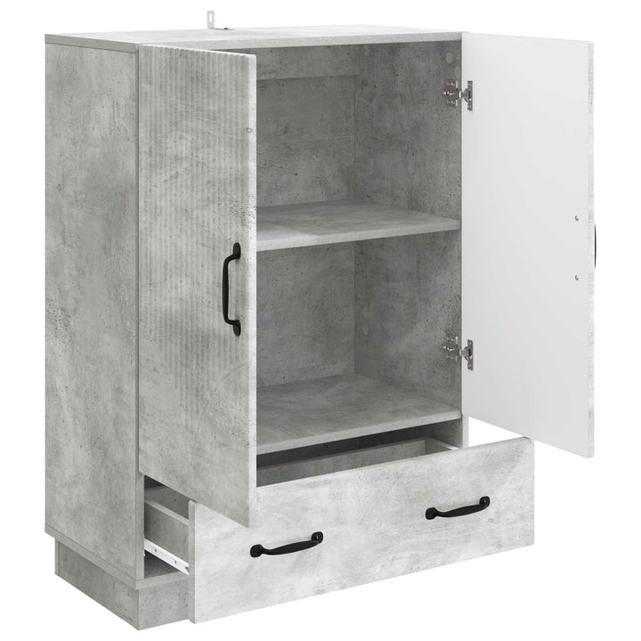 Sideboard med skuffe Betongrå 66 x 34,5 x 92 cm Konstrueret træ